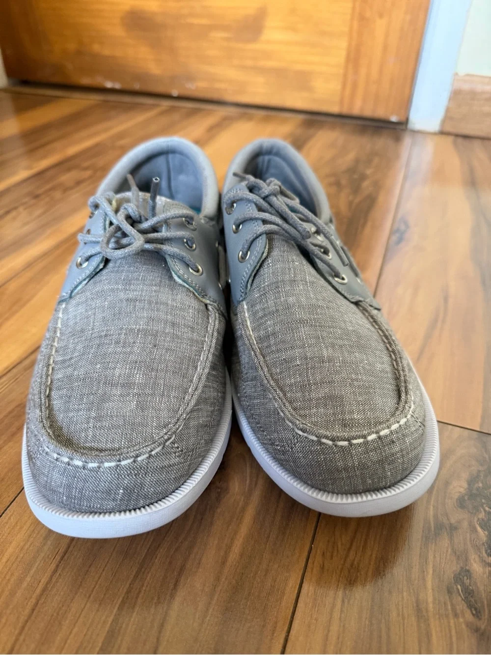 G.H.Bass &Co Men's Inshore Casual Gray Canvas Boat Shoes